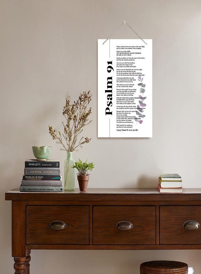 BQL Inspirational Wall Decor, Decorative Hanging Wood Signs, Wall Decor Art, Home Office Wall Decor Gift, Christian Scripture Wall Decor, Religious Hanging Sign, Psalms 91 Wall Art Sign - Image 5